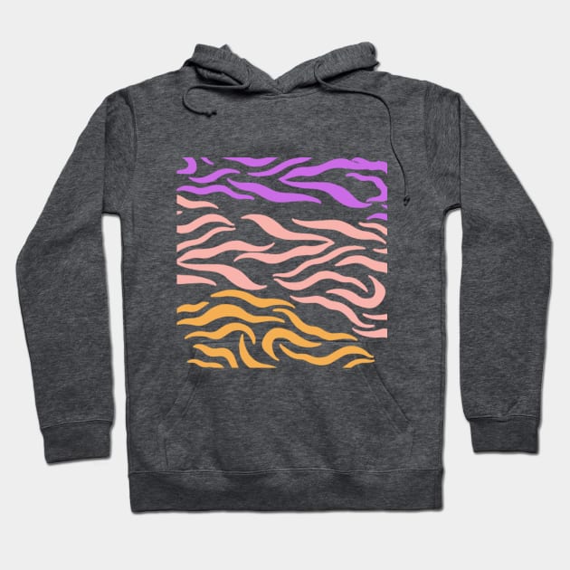 Violet Pink Gold Wavey pattern in Blck Hoodie by Shineyarts